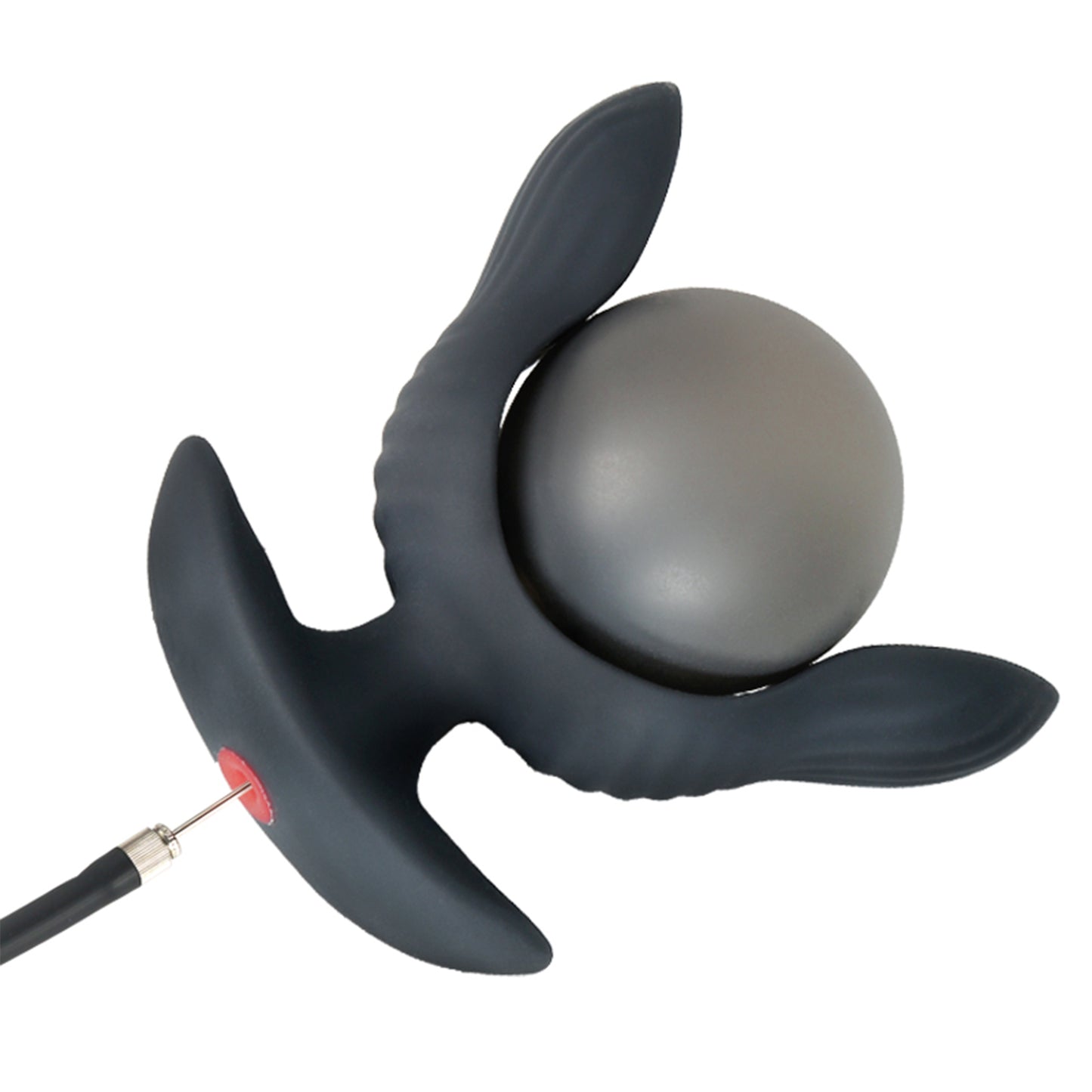 Petal - Inflatable Vibrating Butt Plug - Black Anal Dilator