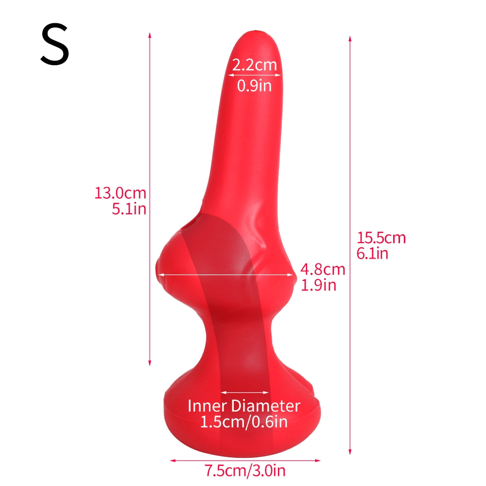 6 Inch Fantasy Penis Extension Sleeve - Dog Cock Sleeve - Hollow Wearable  Silicone Sleeve