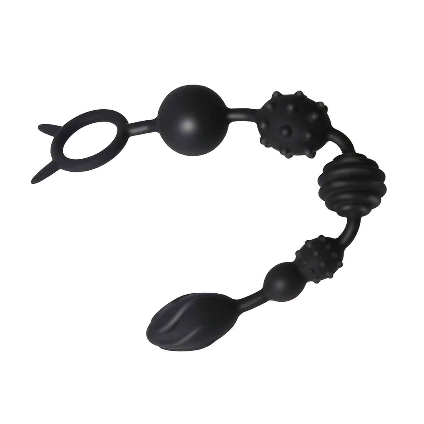 Kiki - Silicone Anal Beads - 7 Bead Anal Trainer - Safety Pull Ring Anal Toy