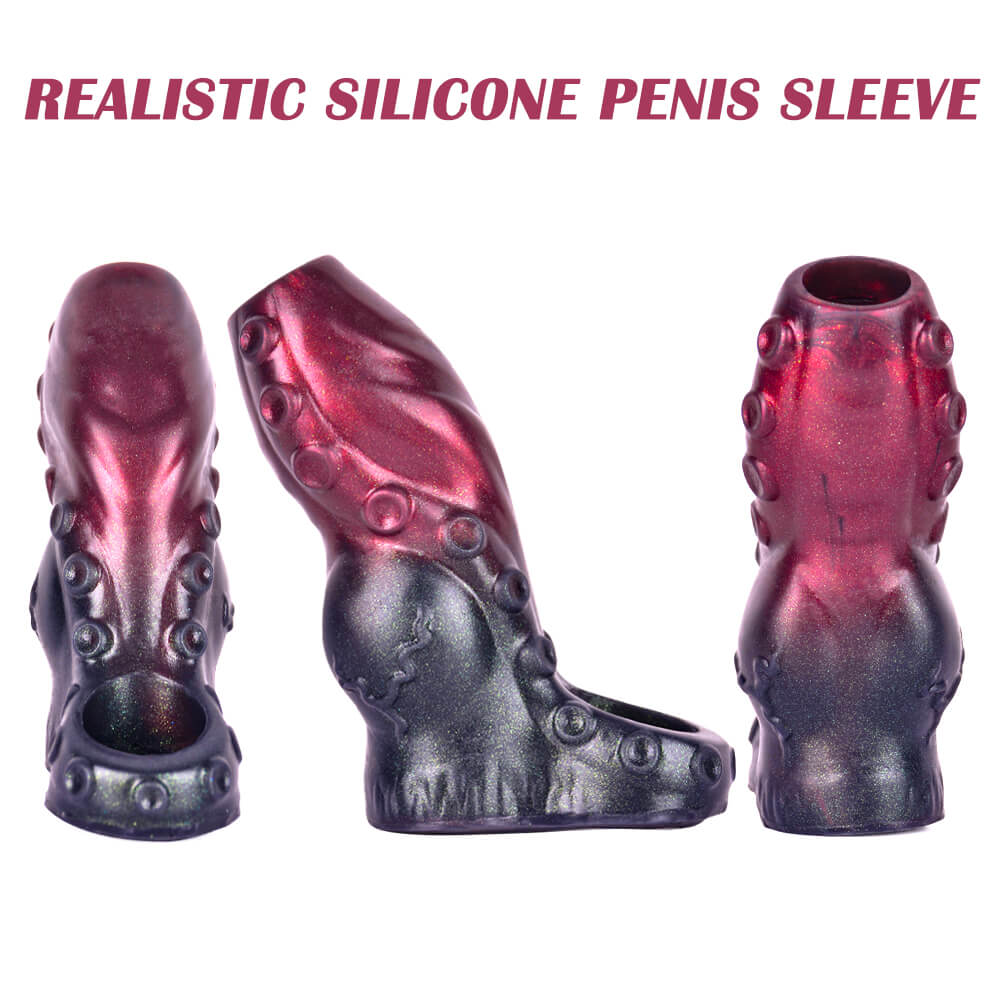 Aqua - 4-5 Inch Penis Sleeve - Wearable Penis Sleeve - Hollow Cock Sleeve