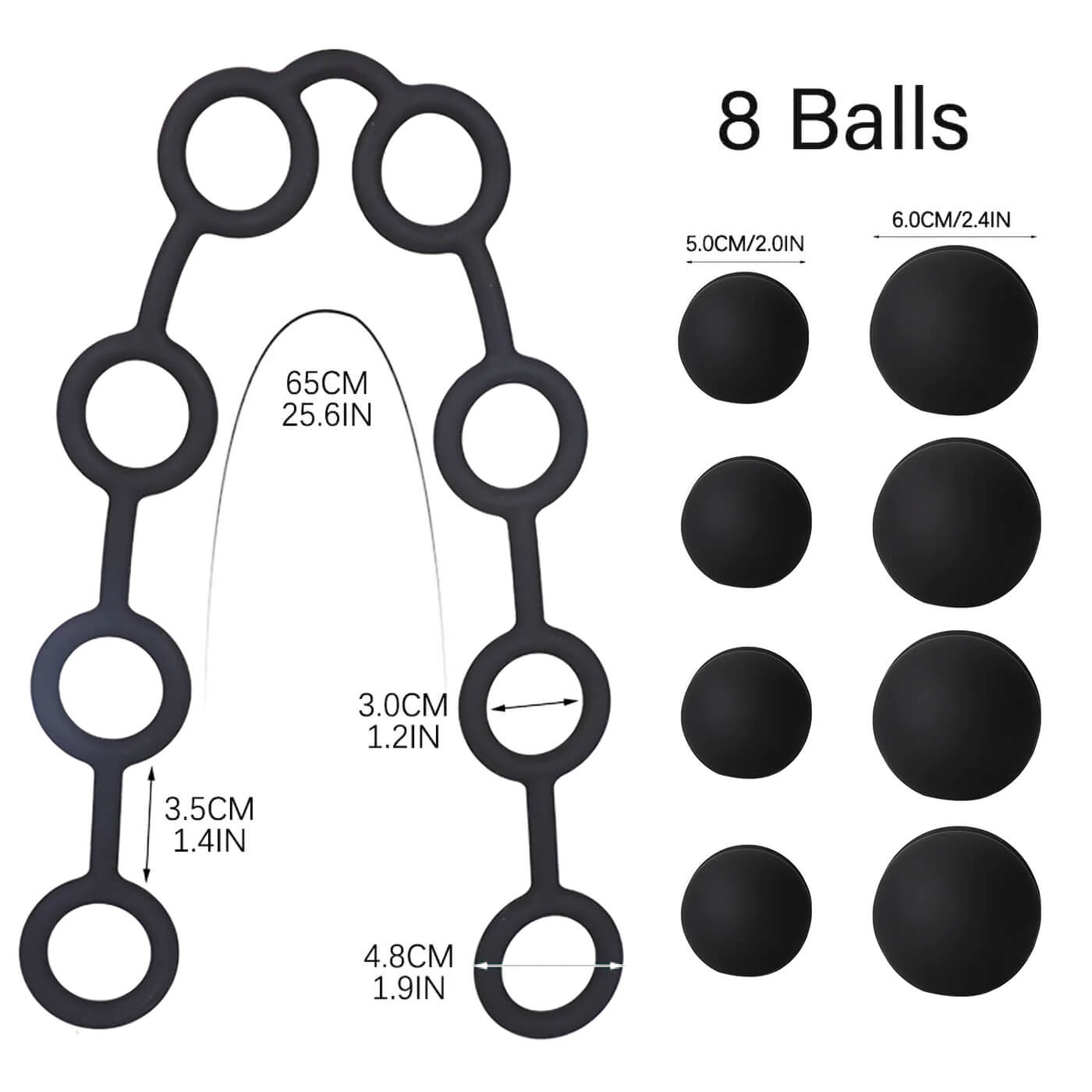 Tether - Anal Training Beads - Different Pleasure Sizes Anal Balls - Extreme Anal Expansion Sex Toys