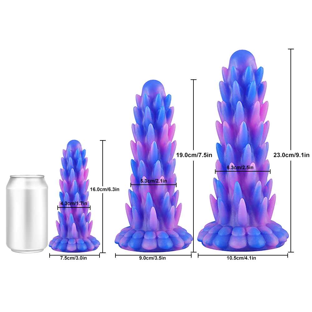 Burr - 9 Inch Spiked Dildo - Silicone Dildo - Huge Anal Dildo