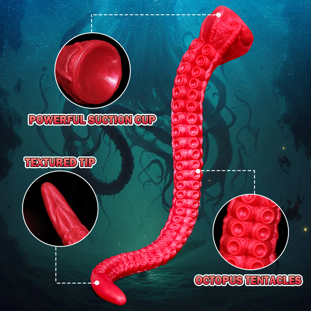 Fantasy Siren Dildo-21.6 Inch Tentacle Dildo-Silicone Suction Cup Dildo