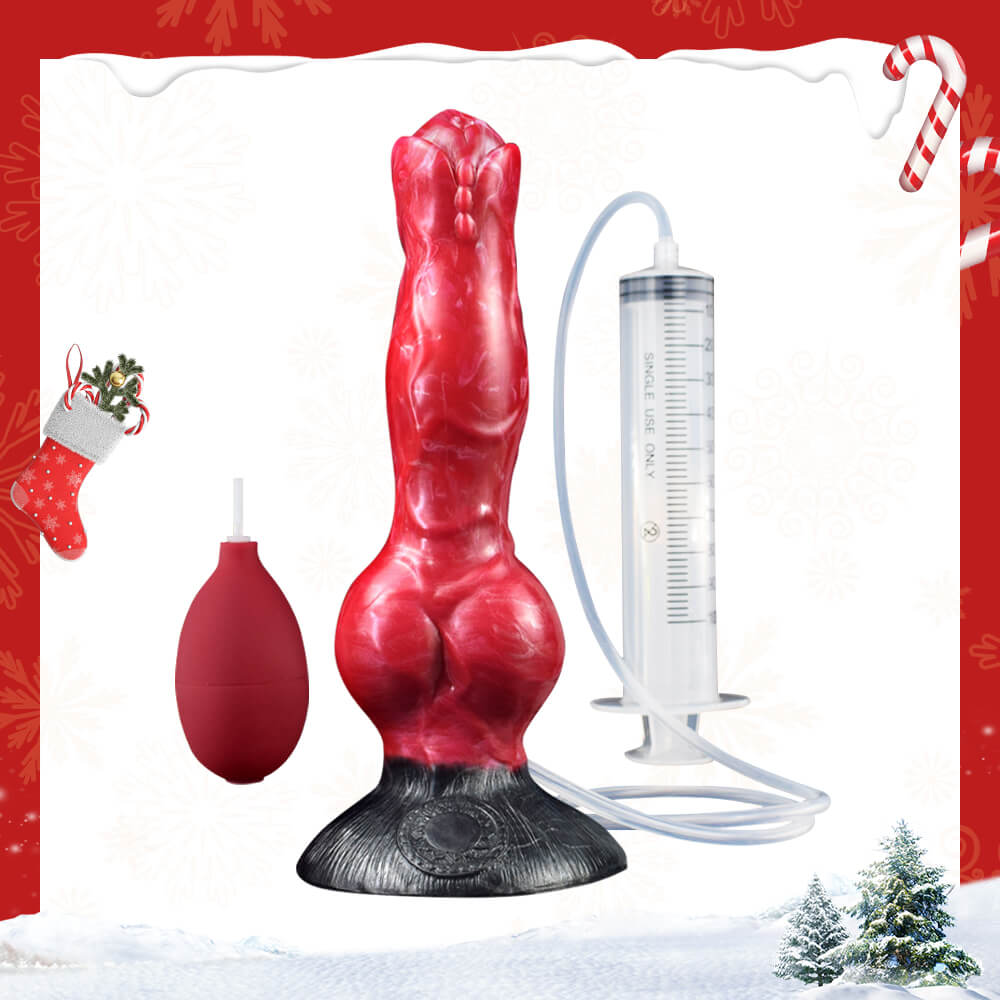 Luna - 8 Inch Squirting Dildo - Dog Dildo - Knot Dildo