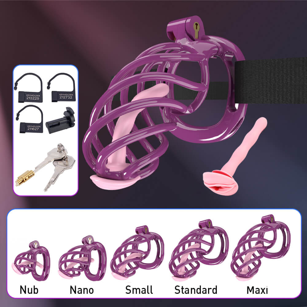 omazor-chastity-cage-with-belt-purple