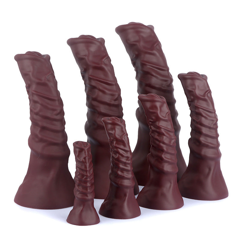 Horse dildo-Ultra Realistic Animal Dildo-Silicone Dildo-Gold-Dark red-10