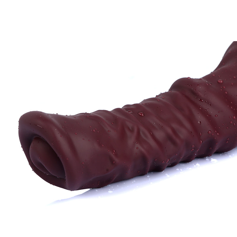 Horse dildo-Ultra Realistic Animal Dildo-Silicone Dildo-Gold-Dark red-8