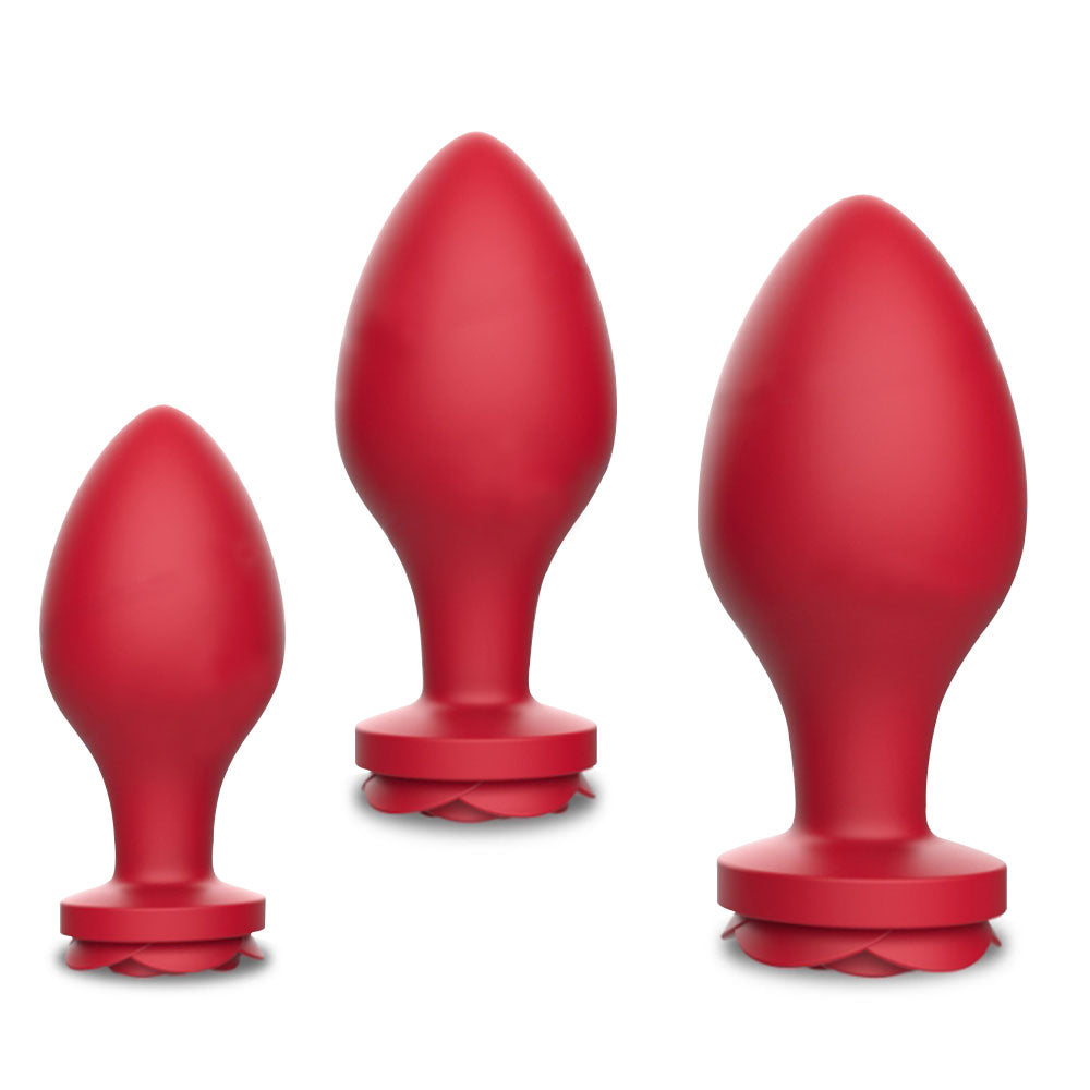 Silicone Rose Anal Plug - Small Butt Plug - Anal Training Kit