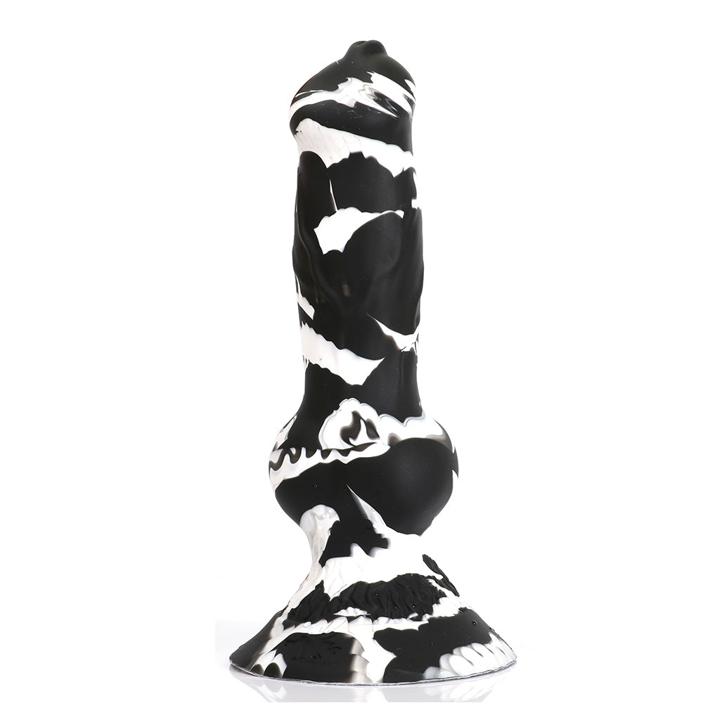 Nothosaur NICOS - 11.4 Inch Dog Knot Dildo - Zebra Fantasy Dildo