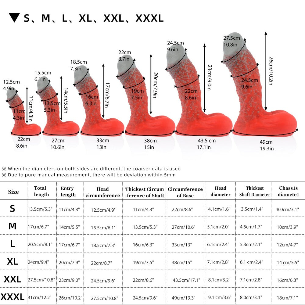 Nothosaur_GOBLIN_Fantasy_Dildo_Huge_Penis_Monster_Dildo_Goblin_Cock_Dildo_Size Chart