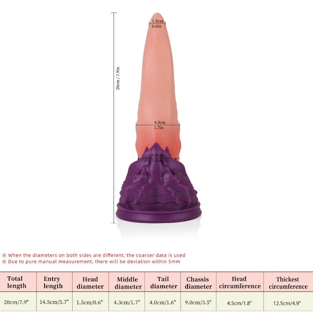 Nothosaur LADON'S TONGUE Fantasy Dildo Monster Dildo Dragon Dildo Size Chart