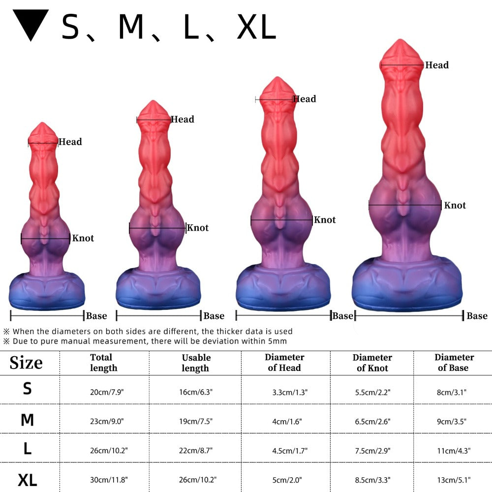 Nothosaur MATHAYUS - Scorpion Fantasy Dildo-Thick Knot Dildo Monster Dildo-size chart