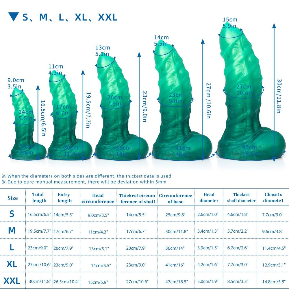 SWISOK Skull Satan Fantasy Dildo Monster Dildo Size Chart