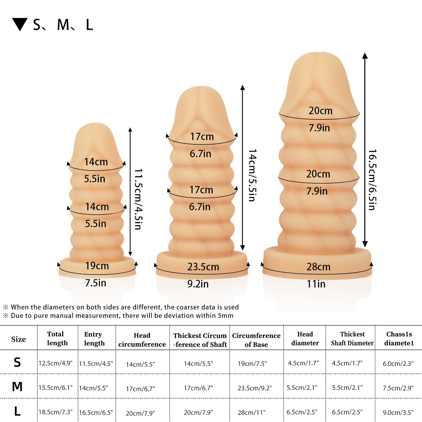 Tank Vibrating Dildo - USB Rechargeable Dildo - 10 Vibration Modes - 3 Size Silicone Dildo